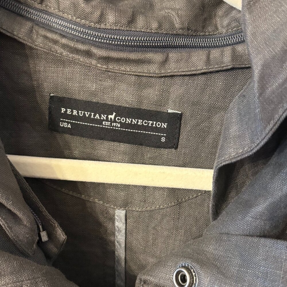 Peruvian Connection grey linen jacket - image 2